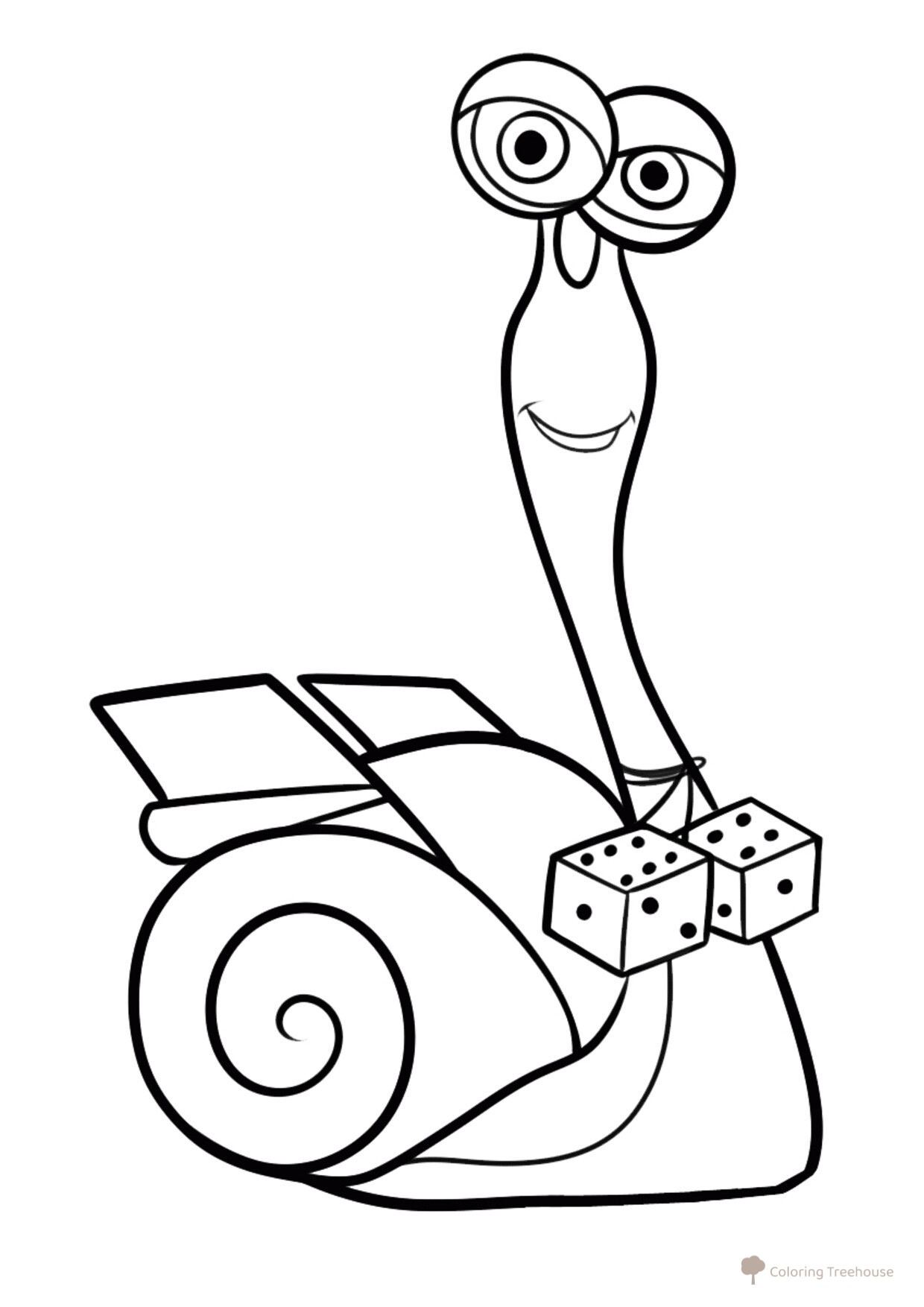 Cool Turn Coloring Page — Long-Necked Snail free printable Turbo the Snail Coloring Pages coloring page