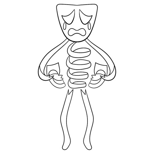 Gengl Broke the Comedy Mask Coloring Page free printable Amazing Digital Circus Coloring Pages coloring page