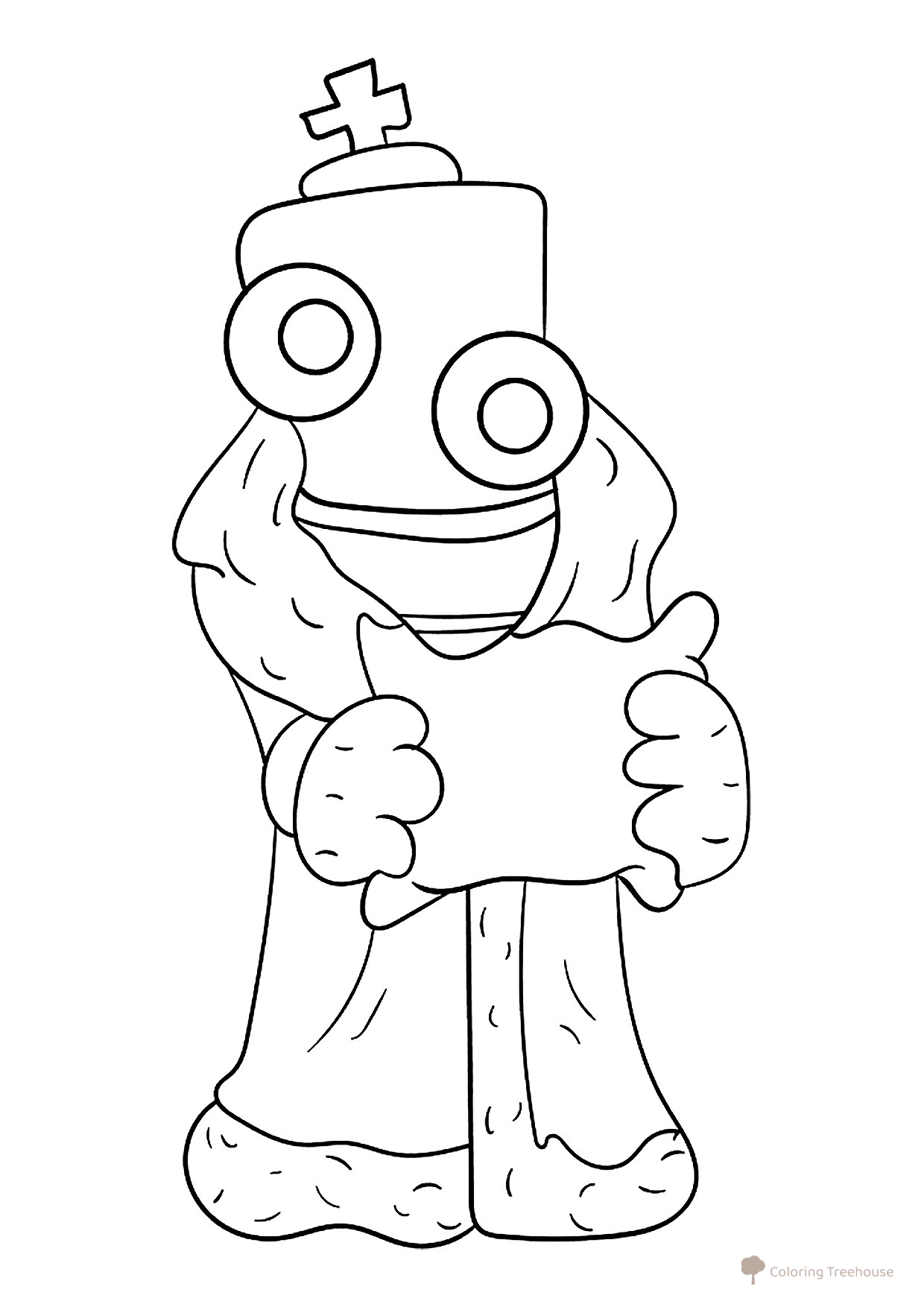 Korolyor with Pillow Coloring Page free printable Amazing Digital Circus Coloring Pages coloring page
