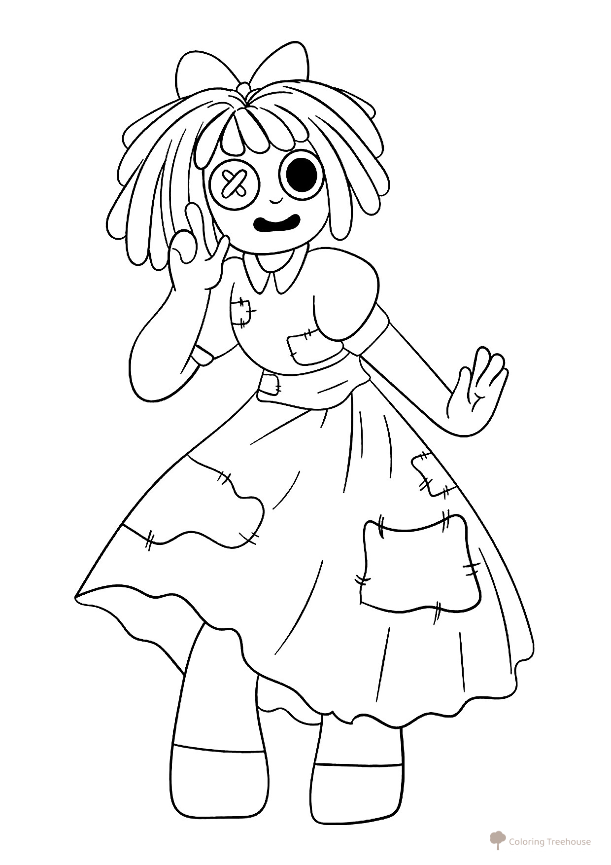 Página para colorear «Ragata optimista» dibujo para colorear gratis de Páginas para colorear «El sorprendente circo digital»