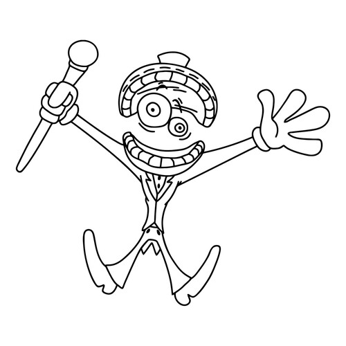 Cheerful Kane Coloring Page free printable Amazing Digital Circus Coloring Pages coloring page