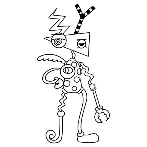 Página para colorear «Zubl a tamaño completo» dibujo para colorear gratis de Páginas para colorear «El sorprendente circo digital»