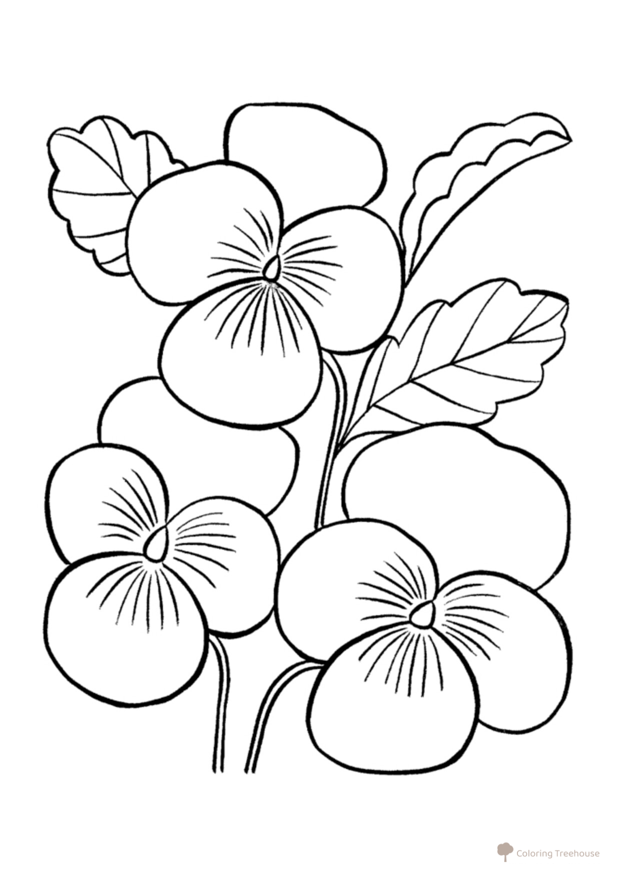 Página para colorear: Flores de primavera para mamá (8 de marzo) dibujo para colorear gratis de Páginas para colorear del 8 de marzo