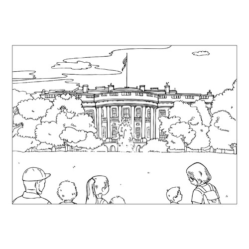 White House Coloring Page free printable America Coloring Pages coloring page