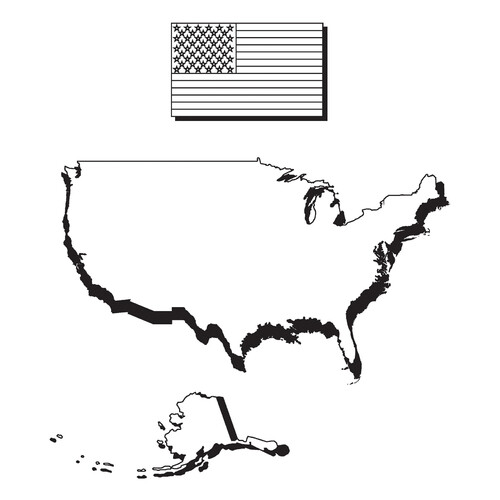 Map of America and Flag Coloring Page free printable America Coloring Pages coloring page