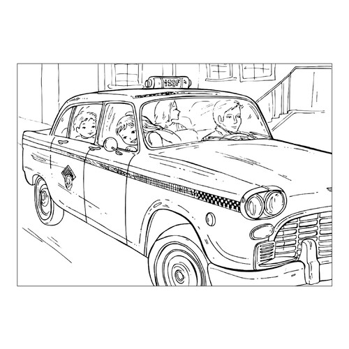 New York Taxi Coloring Page free printable America Coloring Pages coloring page