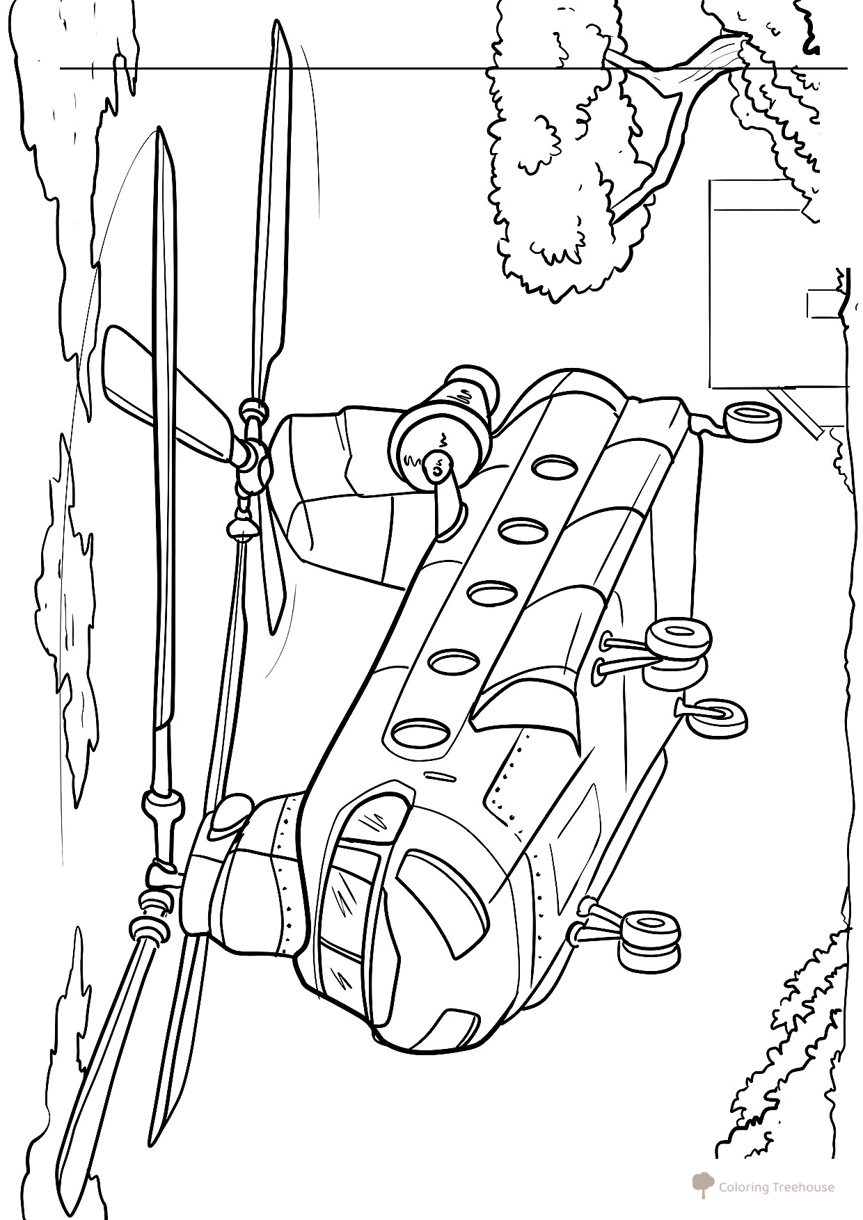 Cargo Helicopter Coloring Page free printable Helicopter Coloring Pages coloring page