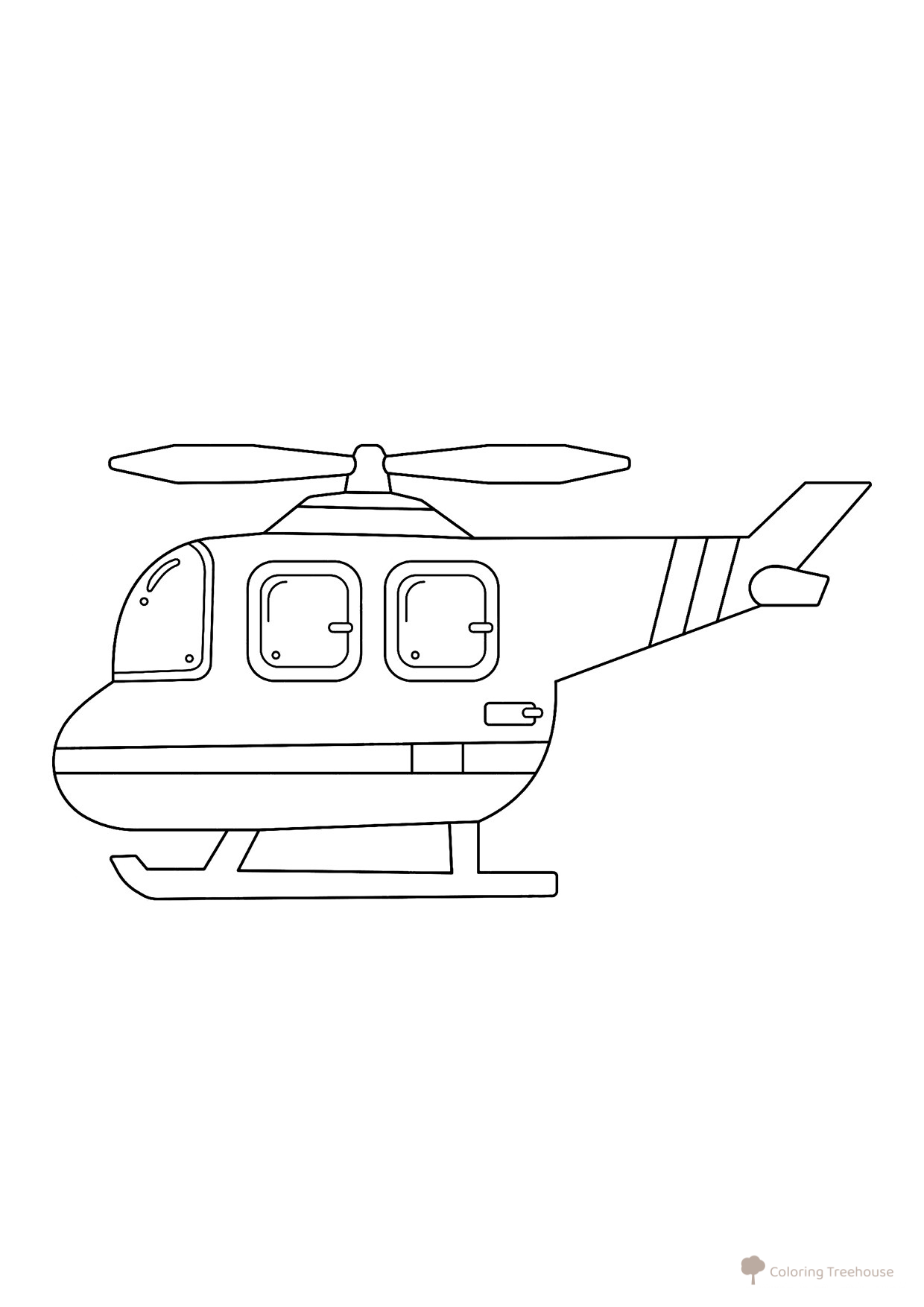 Página para colorear «Helicóptero sencillo» dibujo para colorear gratis de Páginas para colorear de helicópteros