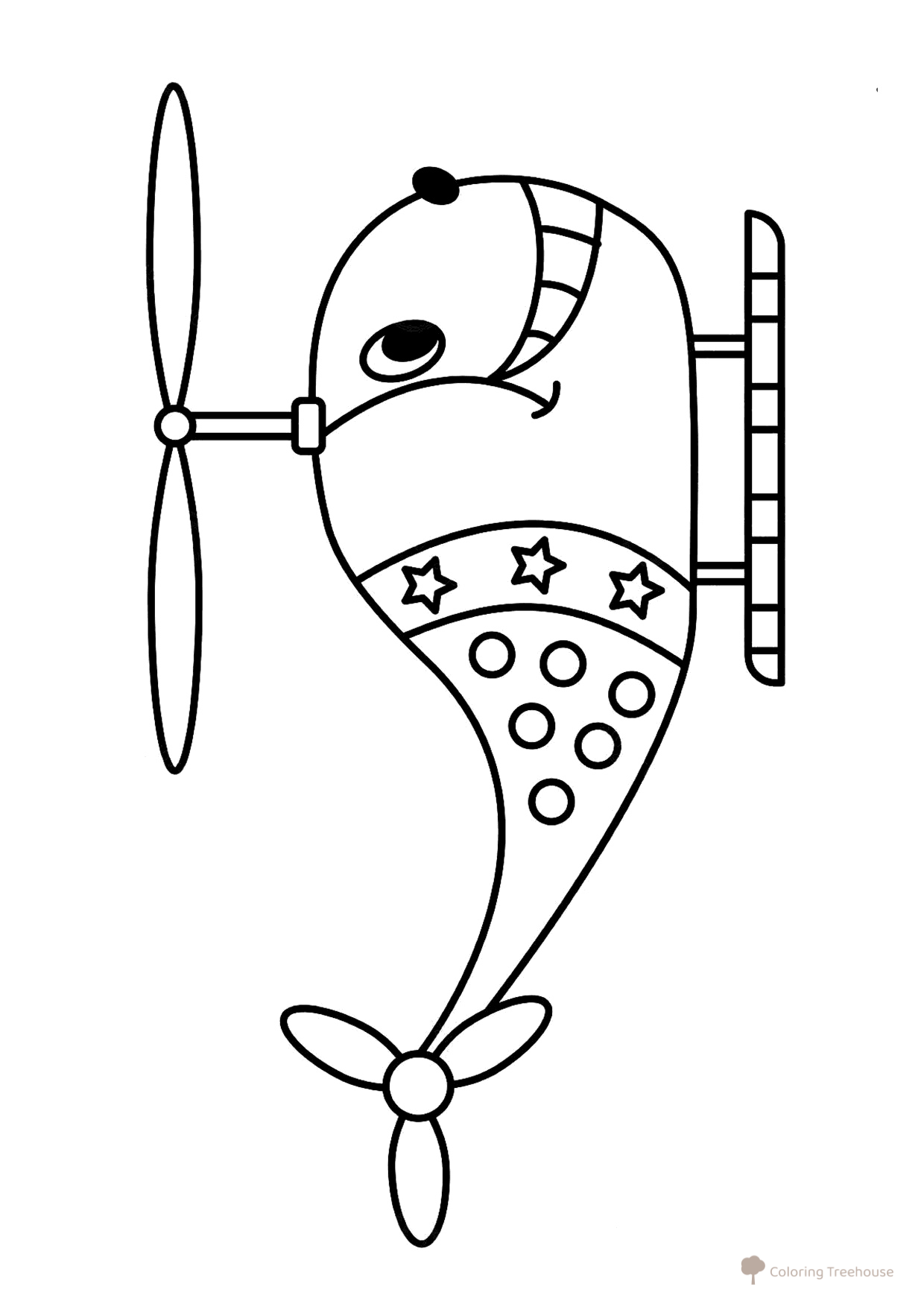 Página para colorear «Helicóptero sonriente» dibujo para colorear gratis de Páginas para colorear de helicópteros