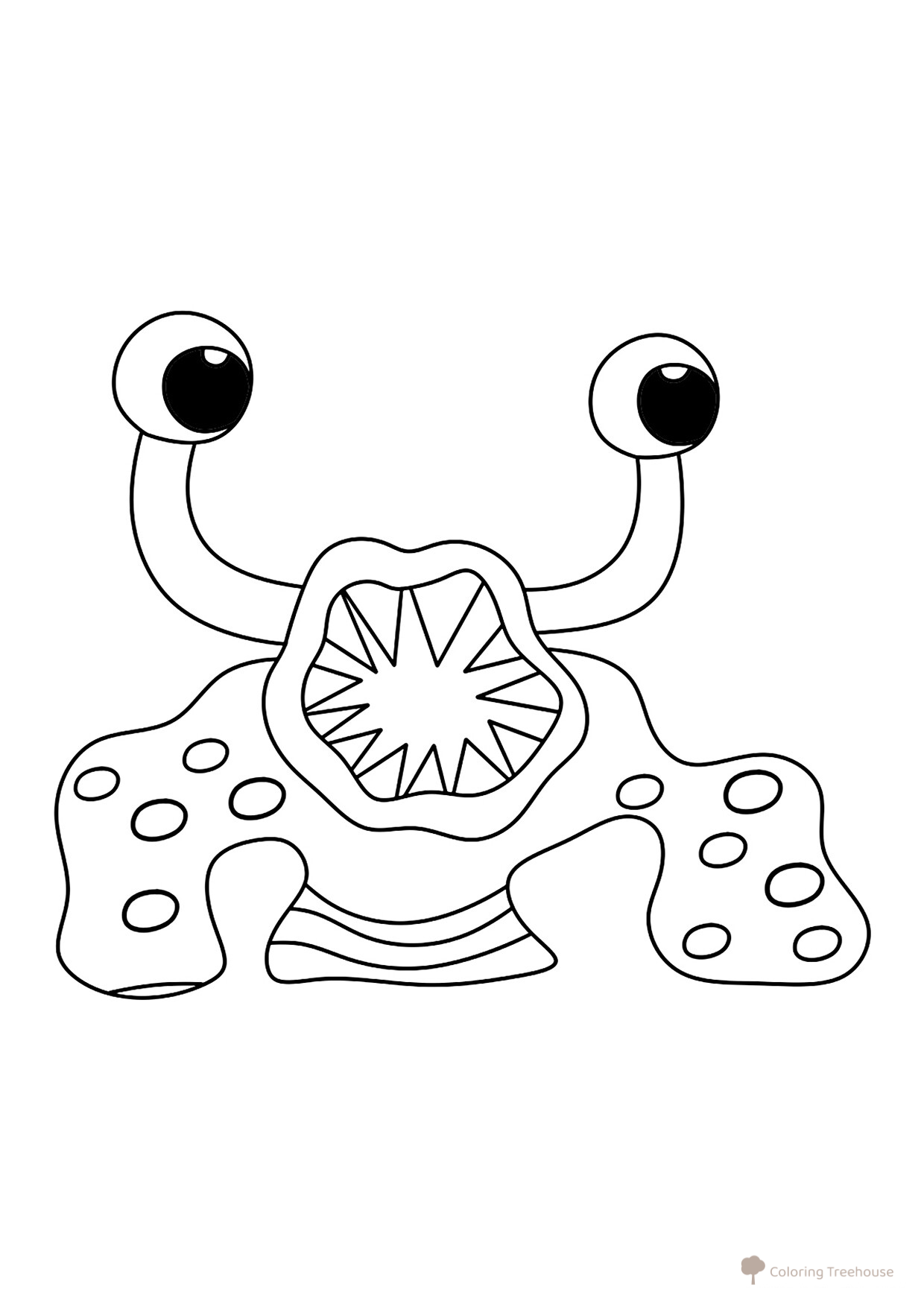Página para colorear: Monstruo Dentudo Nibbler dibujo para colorear gratis de Páginas para colorear de Banban