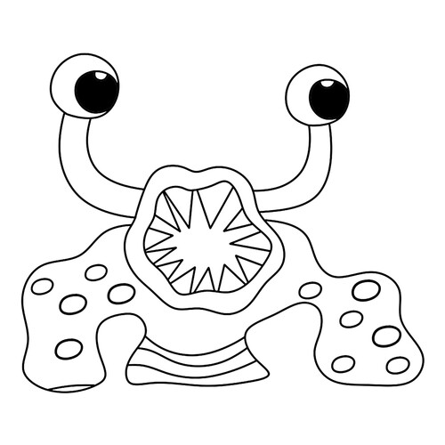 Página para colorear: Monstruo Dentudo Nibbler dibujo para colorear gratis de Páginas para colorear de Banban