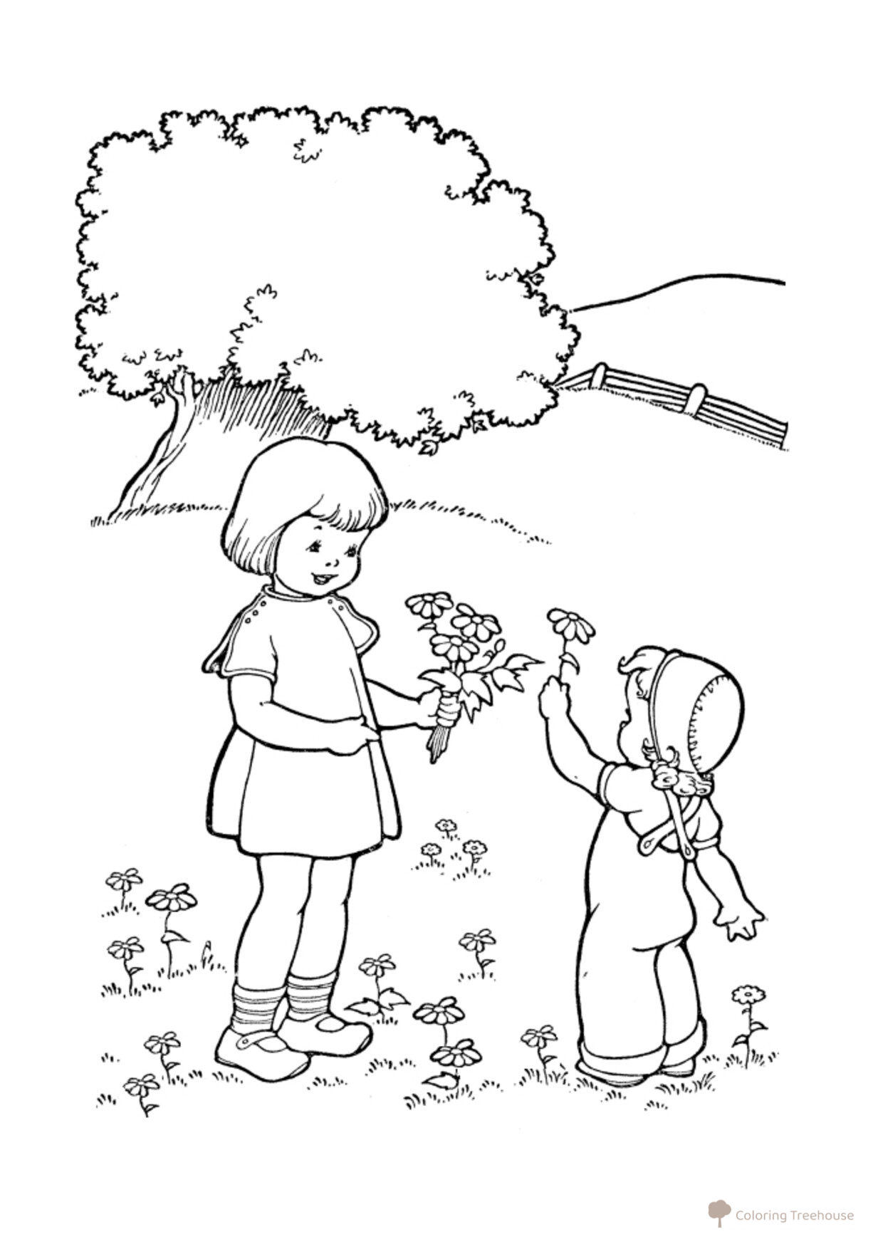 May Flowers Coloring Page free printable Spring Coloring Pages coloring page