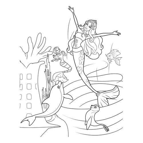 Barbie Coloring Page with Friend free printable Barbie Mermaid Coloring Pages coloring page