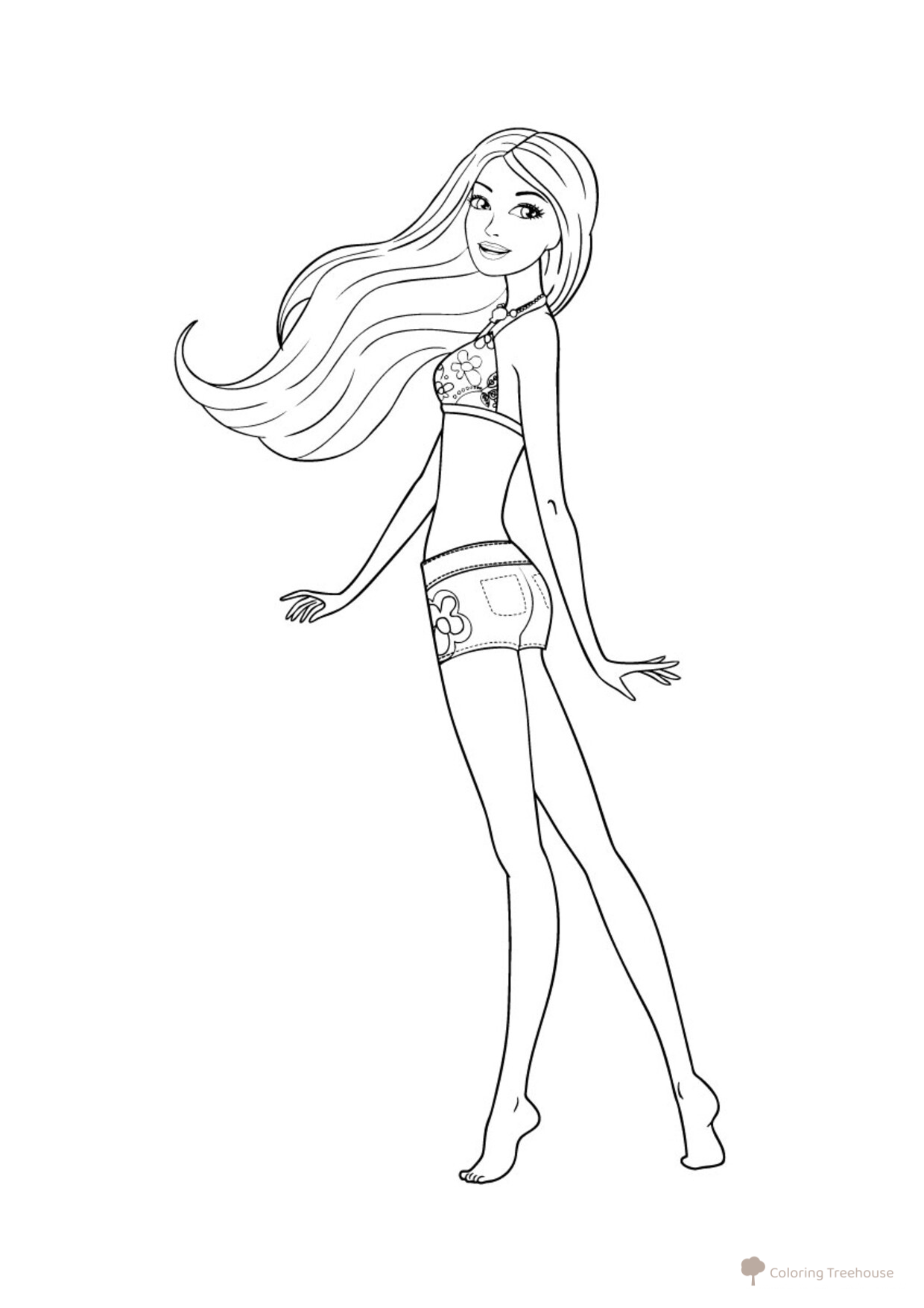Barbie en el papel de Merlia: página para colorear dibujo para colorear gratis de Páginas para colorear de Barbie: Aventuras de la sirena