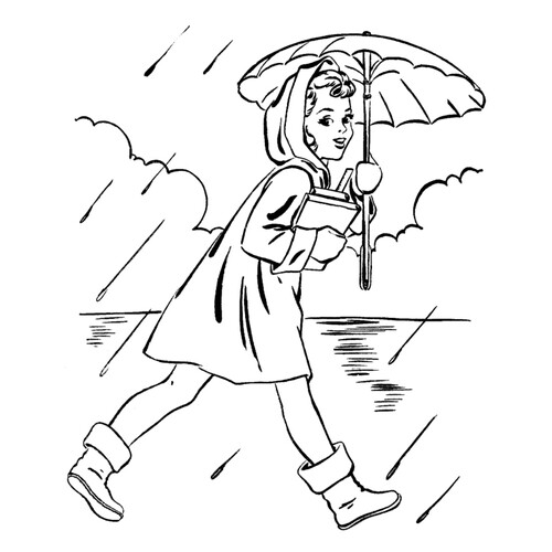 Spring Rain Coloring Page free printable Spring Coloring Pages coloring page