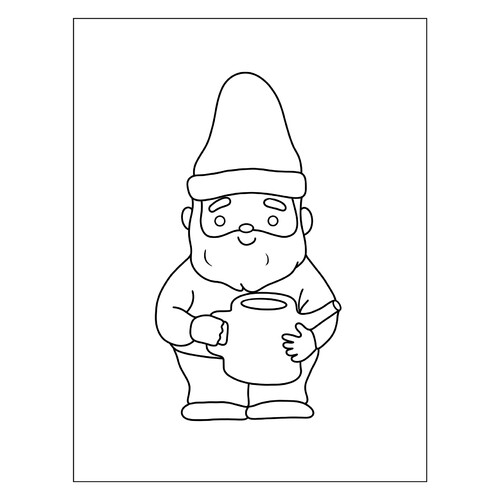 Spring Gnome Coloring Page free printable Spring Coloring Pages coloring page