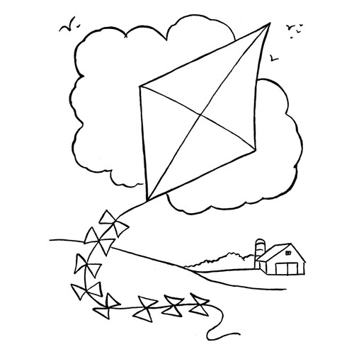 Kite Coloring Page free printable Spring Coloring Pages coloring page