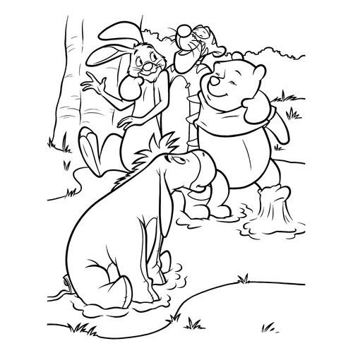 Página para colorear de Ígor con amigos en el río de miel dibujo para colorear gratis de Páginas para colorear de Winnie the Pooh y sus amigos