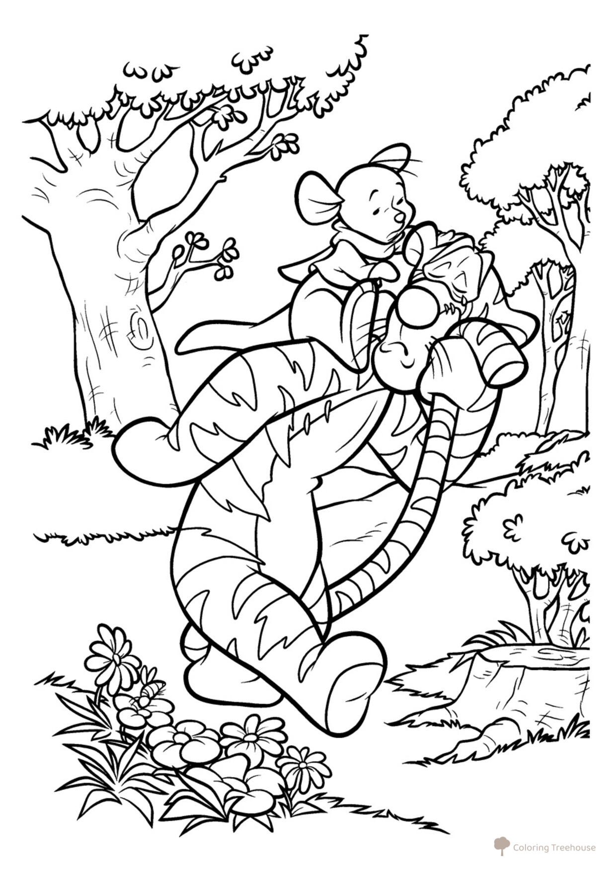 Dibujable de Kрошка Ру y Tigra dibujo para colorear gratis de Páginas para colorear de Winnie the Pooh y sus amigos