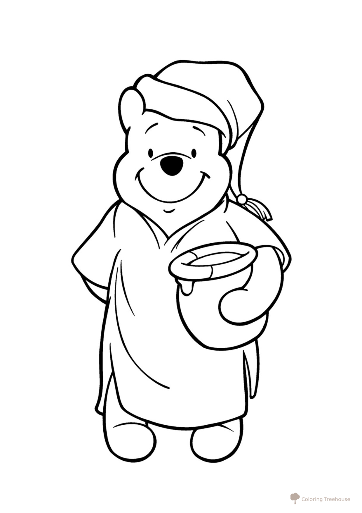 Página para colorear "El refrigerio nocturno de Pooh" dibujo para colorear gratis de Páginas para colorear de Winnie the Pooh y sus amigos