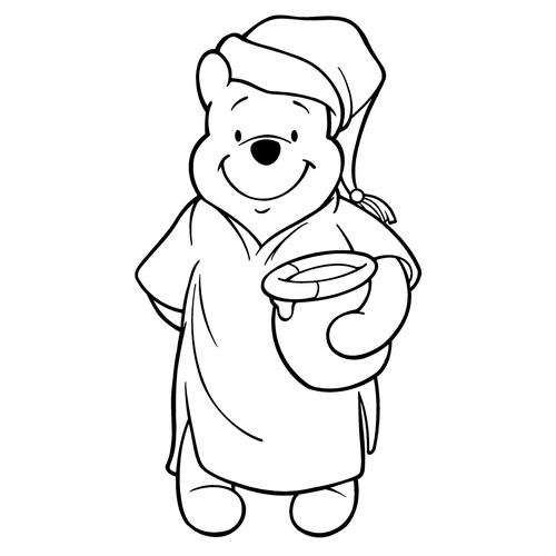 Página para colorear "El refrigerio nocturno de Pooh" dibujo para colorear gratis de Páginas para colorear de Winnie the Pooh y sus amigos