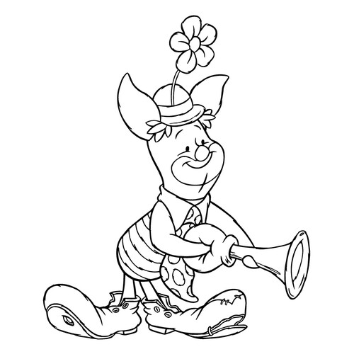 Página para colorear de Piglet payaso dibujo para colorear gratis de Páginas para colorear de Winnie the Pooh y sus amigos