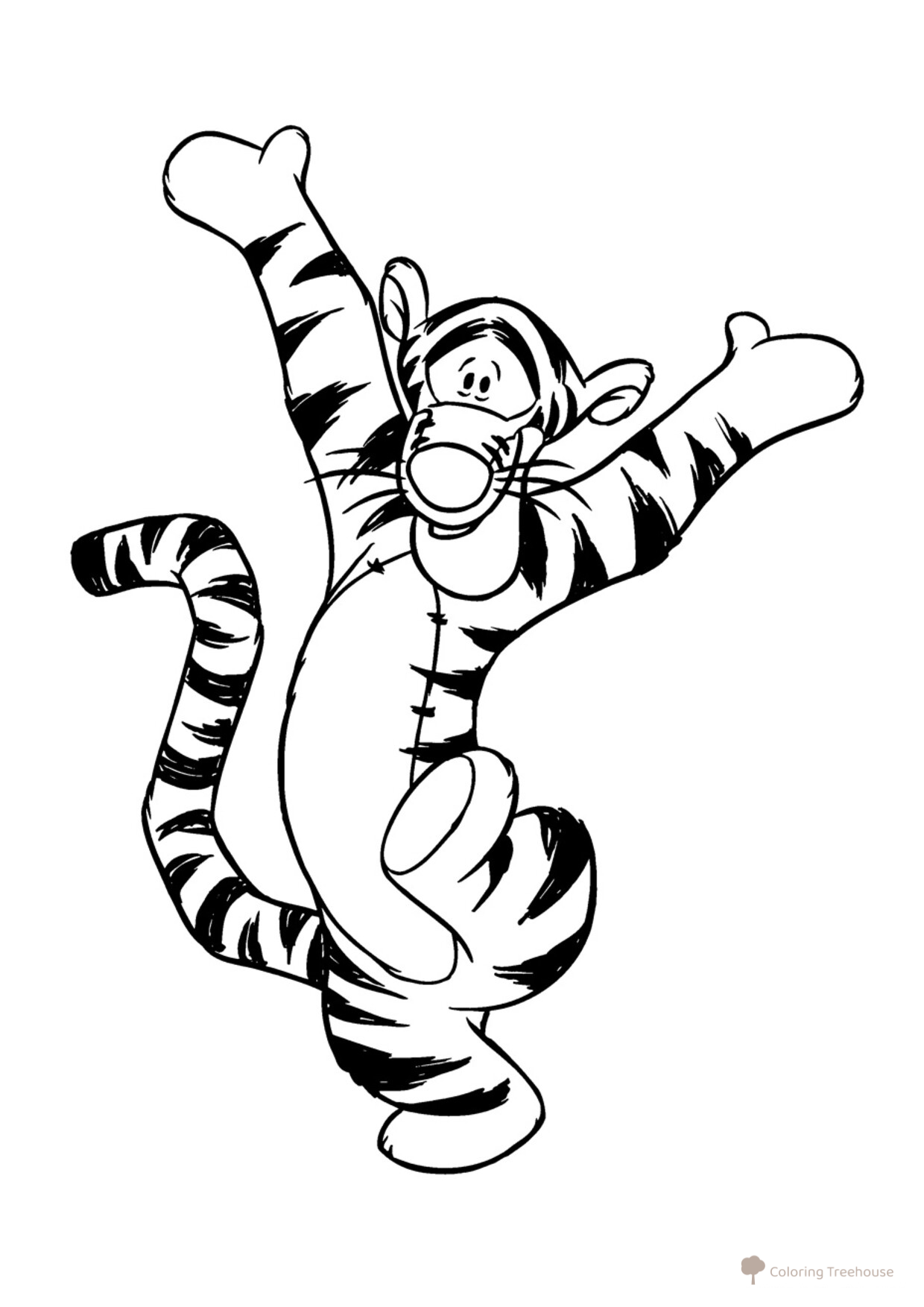 Página para colorear Tigra traviesa dibujo para colorear gratis de Páginas para colorear de Winnie the Pooh y sus amigos