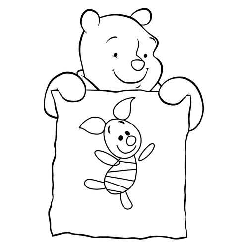 Página para colorear: Winnie dibujó a Piglet dibujo para colorear gratis de Páginas para colorear de Winnie the Pooh y sus amigos