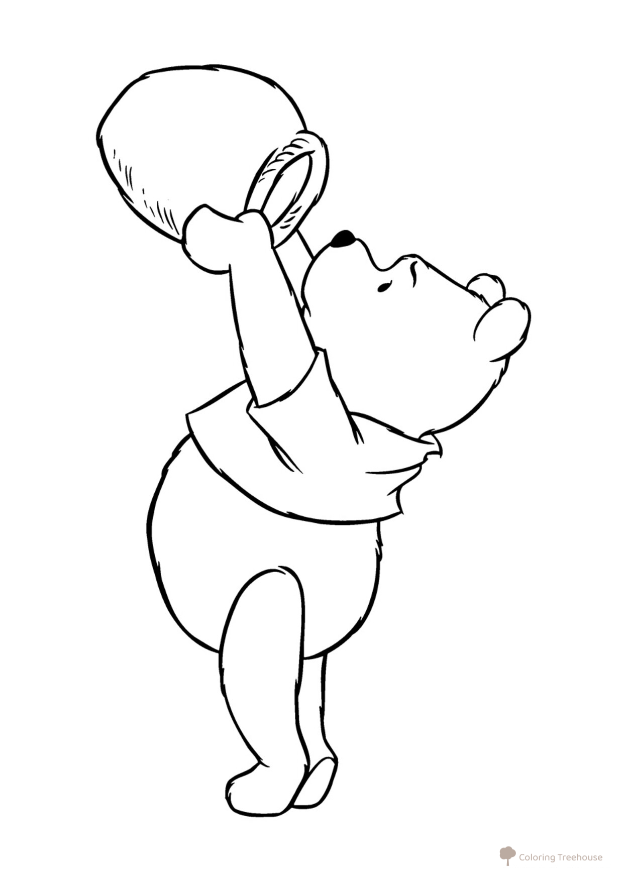 Vinní Pú y la jarrita de miel vacía — página para colorear dibujo para colorear gratis de Páginas para colorear de Winnie the Pooh y sus amigos