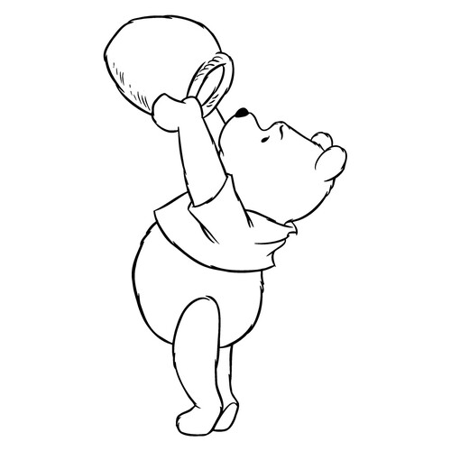 Vinní Pú y la jarrita de miel vacía — página para colorear dibujo para colorear gratis de Páginas para colorear de Winnie the Pooh y sus amigos