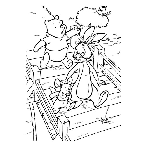 Winnie the Pooh, Rabbit and Roo Coloring Page free printable Winnie the Pooh and Friends Coloring Pages coloring page