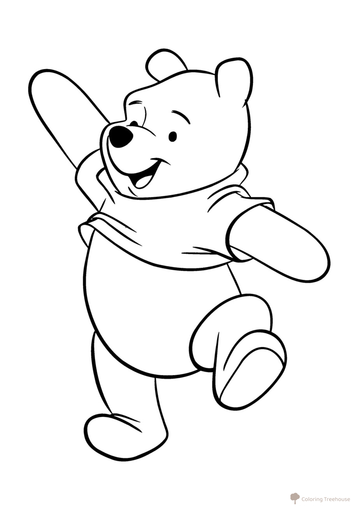 Vini Pú se alegra — página para colorear dibujo para colorear gratis de Páginas para colorear de Winnie the Pooh y sus amigos