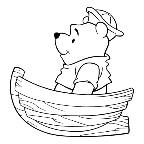 Vinni Puh en el bote - página para colorear dibujo para colorear gratis de Páginas para colorear de Winnie the Pooh y sus amigos