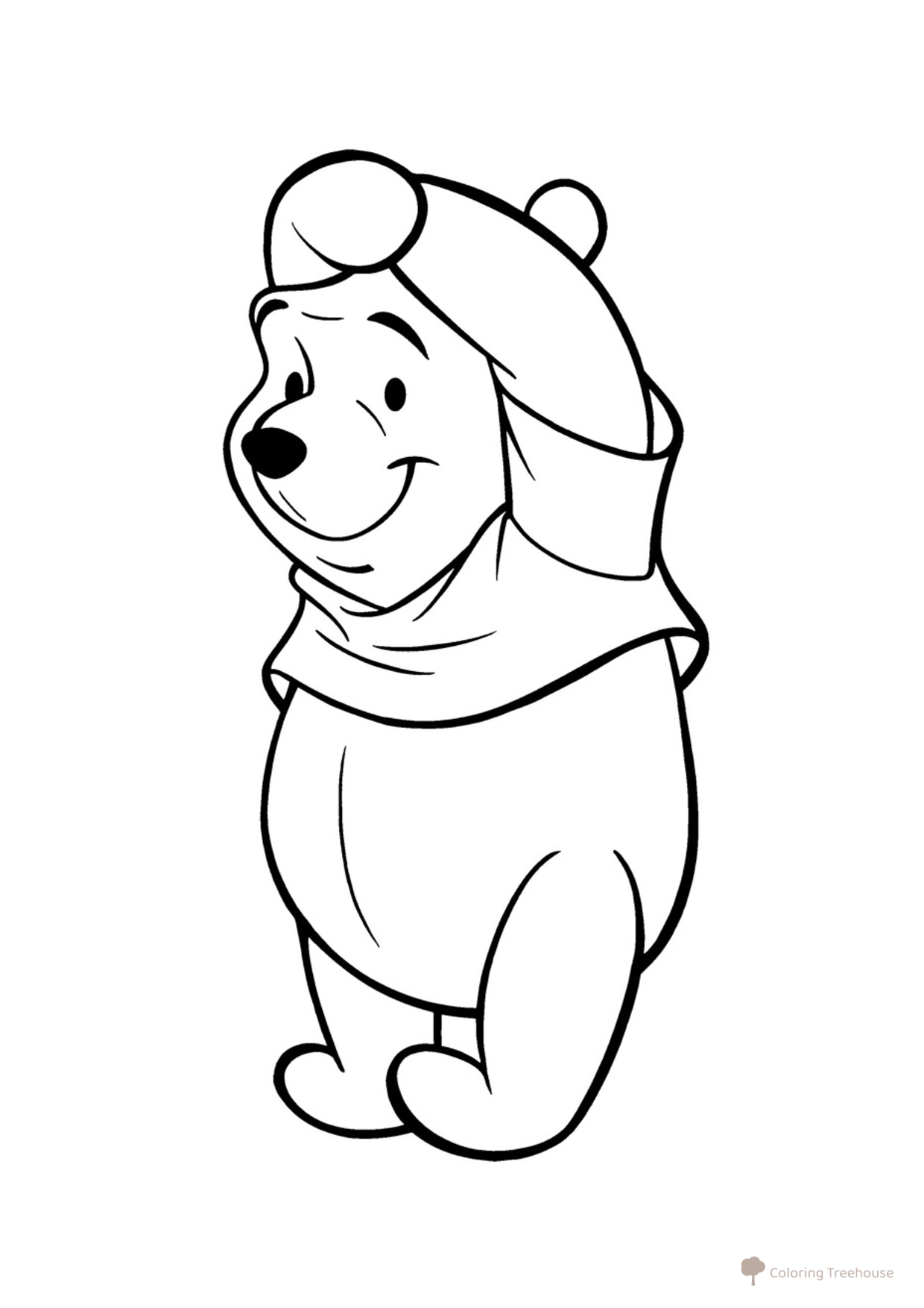 Página para colorear: Winnie the Pooh confundido dibujo para colorear gratis de Páginas para colorear de Winnie the Pooh y sus amigos