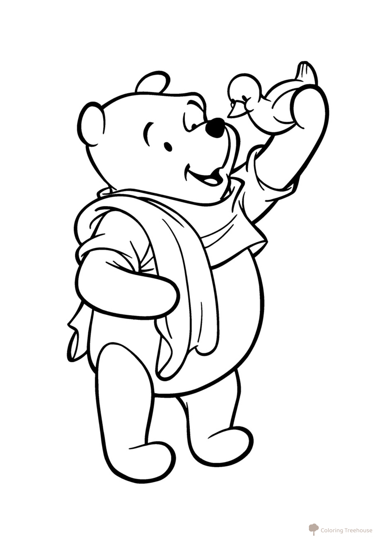 Vini con el patito - página para colorear dibujo para colorear gratis de Páginas para colorear de Winnie the Pooh y sus amigos