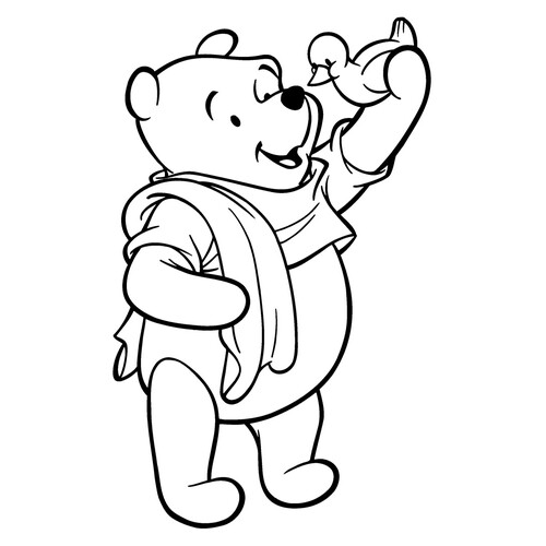 Vini con el patito - página para colorear dibujo para colorear gratis de Páginas para colorear de Winnie the Pooh y sus amigos