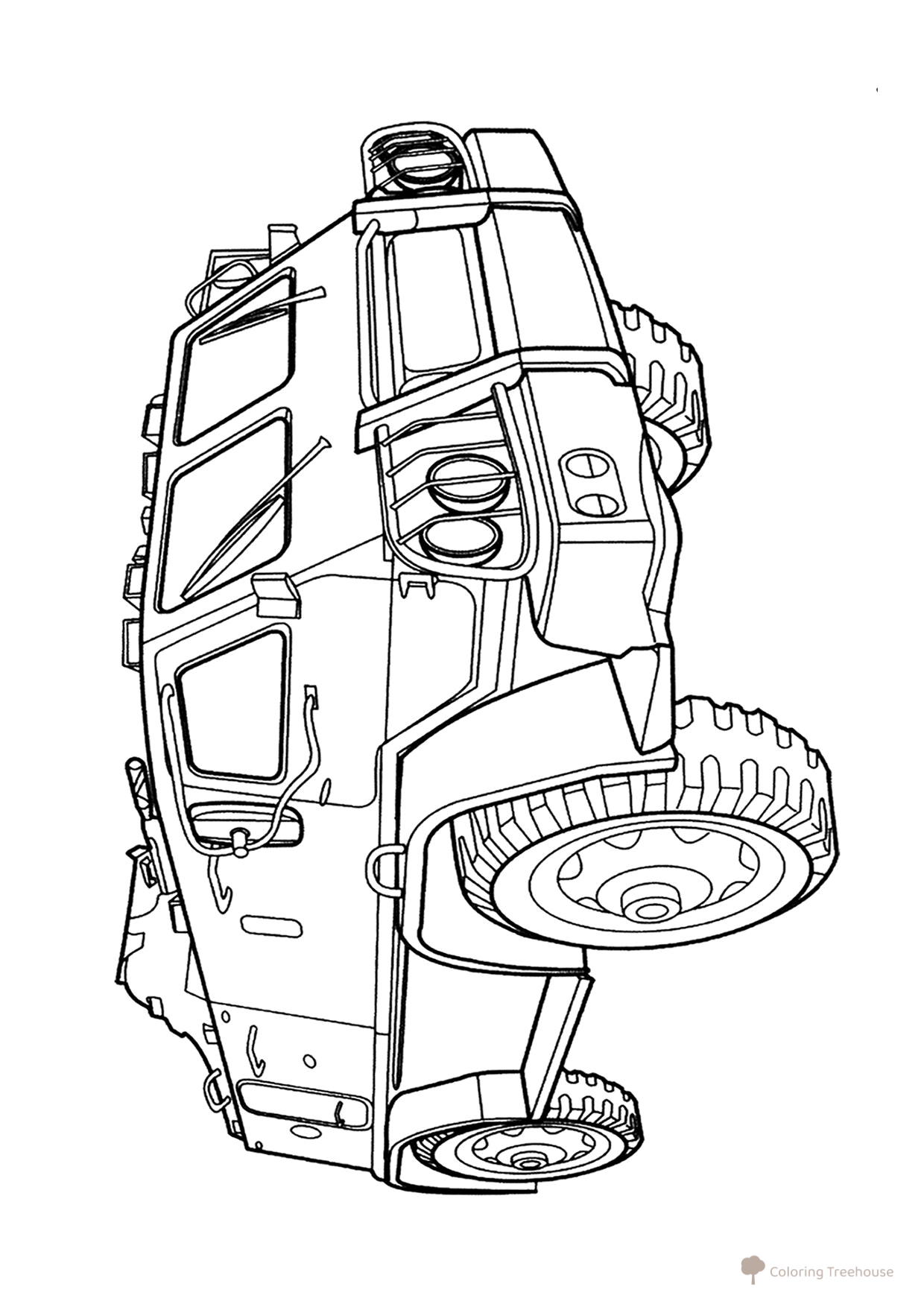 Coloring Page: GAZ-3937 "Vodnik" free printable Military Vehicle Coloring Pages coloring page
