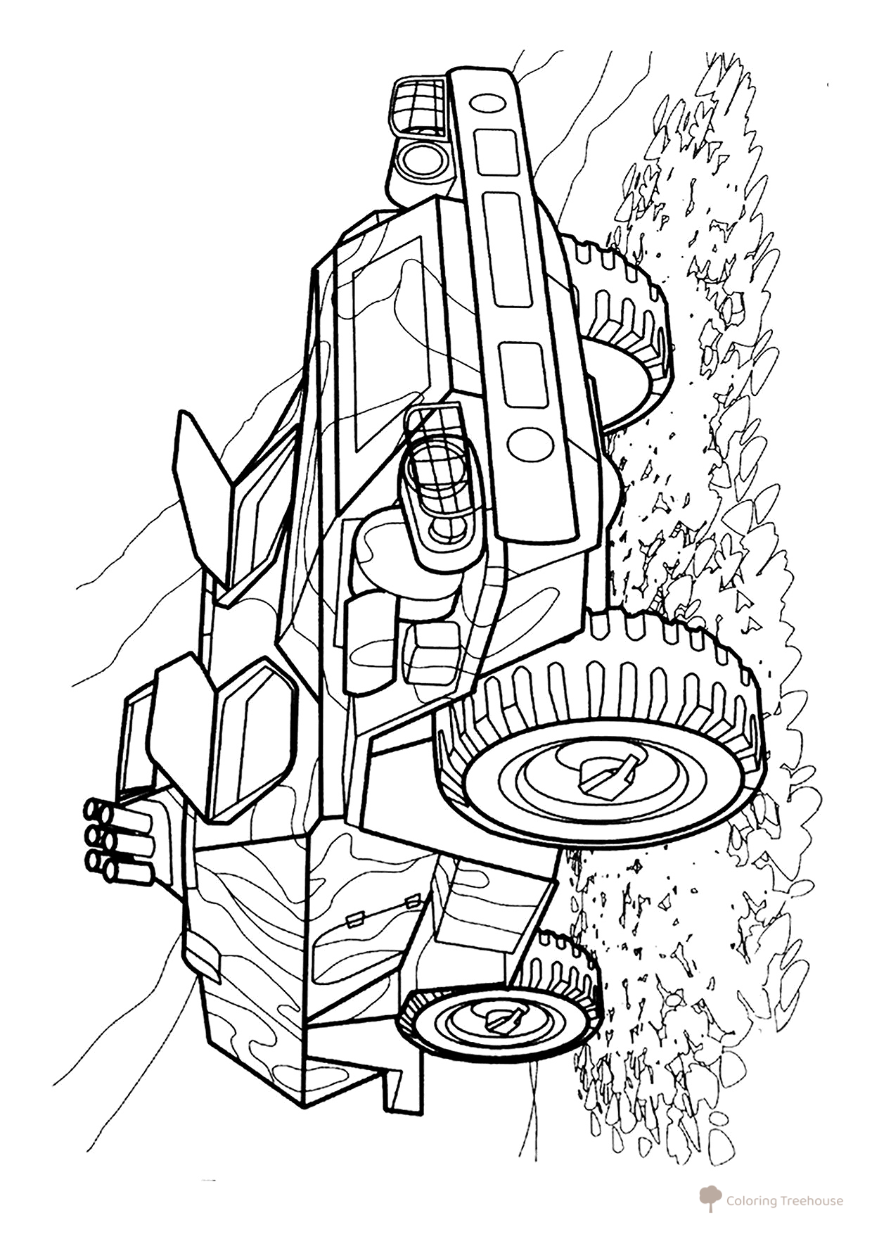 Página para colorear «KAMAZ-43269 Vystryel (BPM-97)» dibujo para colorear gratis de Páginas para colorear de vehículos militares