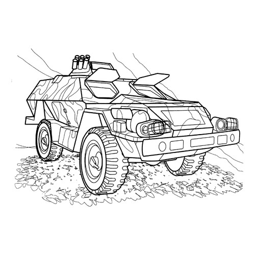 Página para colorear «KAMAZ-43269 Vystryel (BPM-97)» dibujo para colorear gratis de Páginas para colorear de vehículos militares