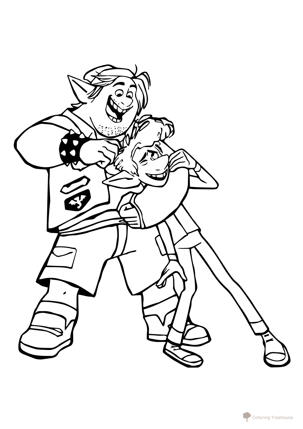 Página para colorear: Elfos Barley y Ian Lightfoot dibujo para colorear gratis de Páginas para colorear de «Onward» (película 2020)
