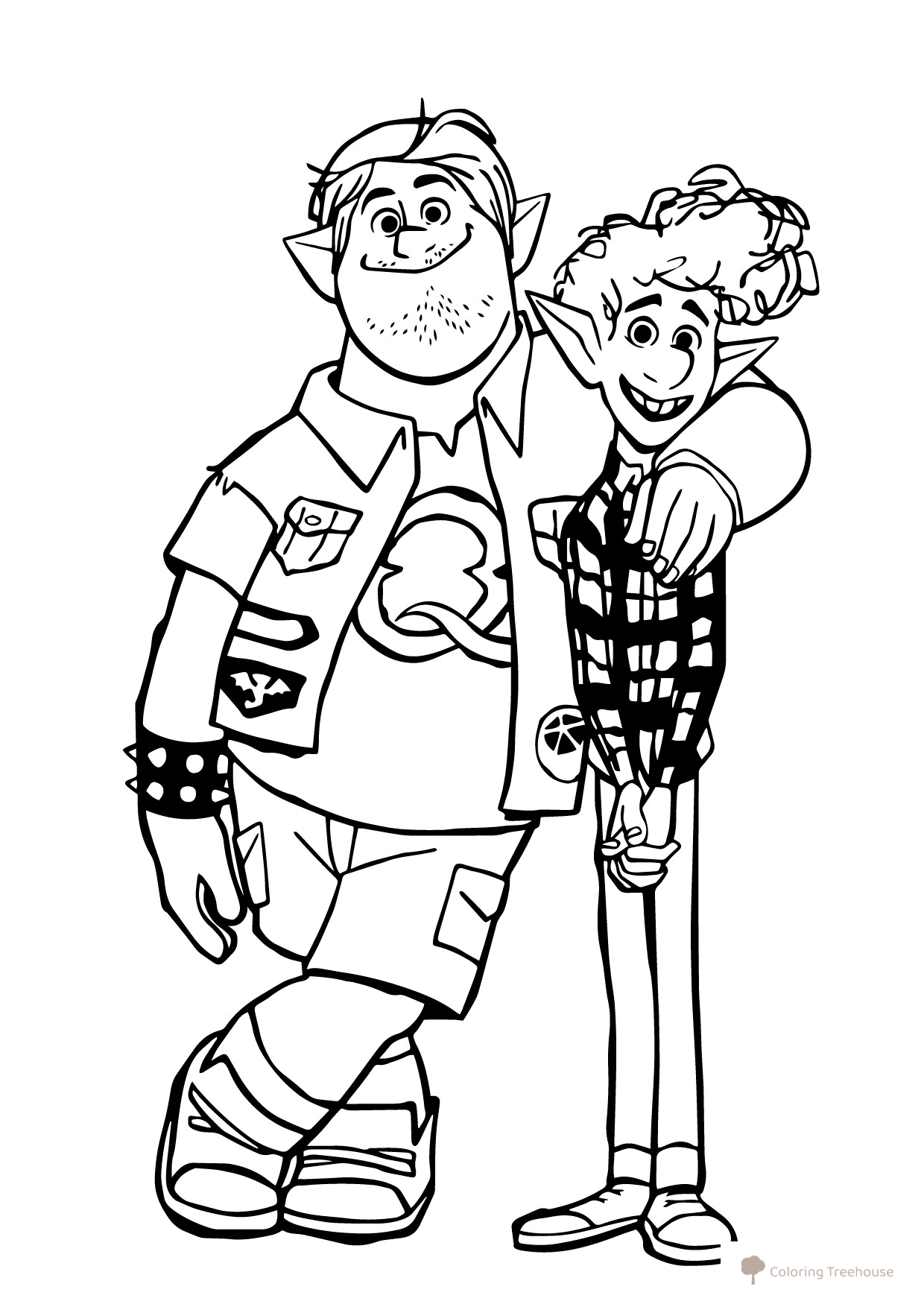 Ian and Barley Coloring Page free printable Onward Coloring Pages coloring page