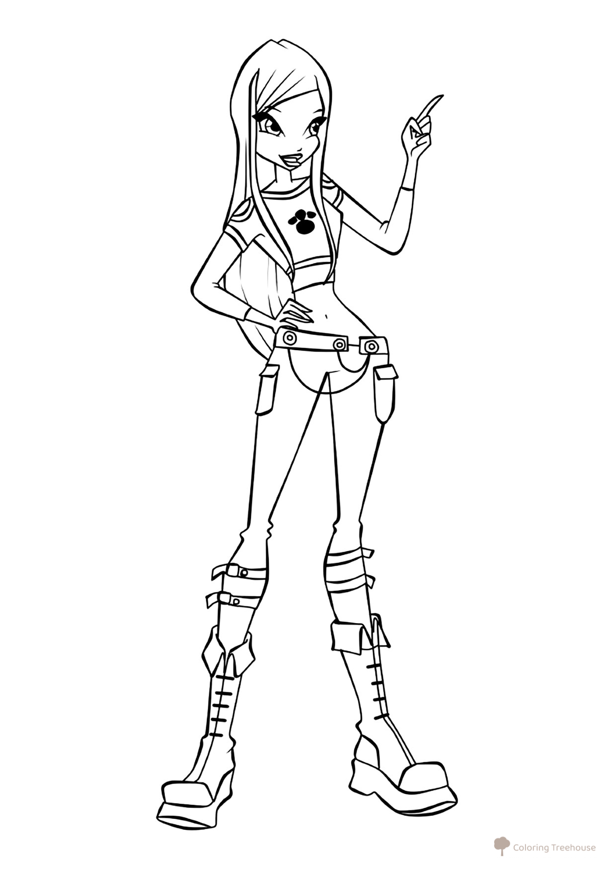 Página para colorear: Hada de los animales Roxy dibujo para colorear gratis de Páginas para colorear de Winx