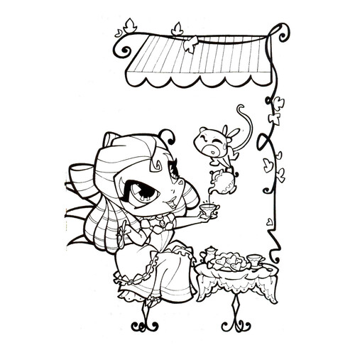 Piksi en la habitación - página para colorear dibujo para colorear gratis de Páginas para colorear de Winx
