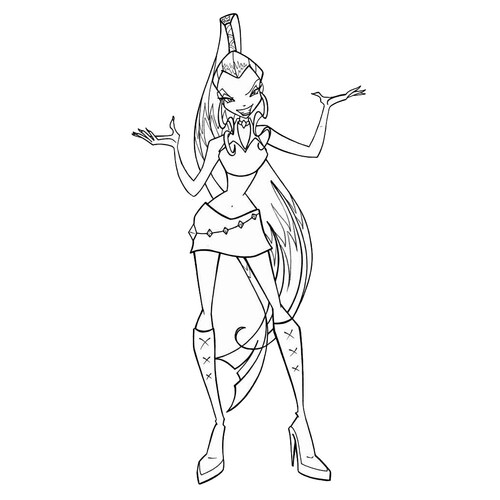 Página para colorear: Bruja Trix Aysi dibujo para colorear gratis de Páginas para colorear de Winx