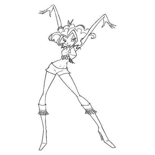 Página para colorear: Bruja Trix Stormi dibujo para colorear gratis de Páginas para colorear de Winx