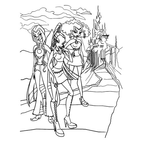 Página para colorear de la bruja Trix dibujo para colorear gratis de Páginas para colorear de Winx