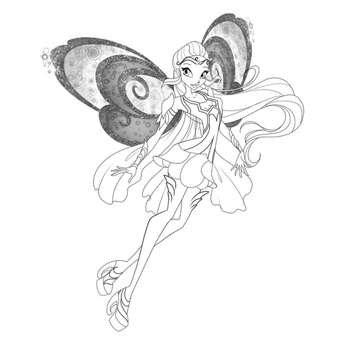 Página para colorear de Winx: Dafne (hermana de Bloom) dibujo para colorear gratis de Páginas para colorear de Winx