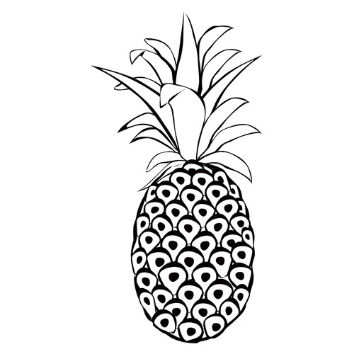 Página para colorear: Piña dibujo para colorear gratis de Berry and Fruit Coloring Pages