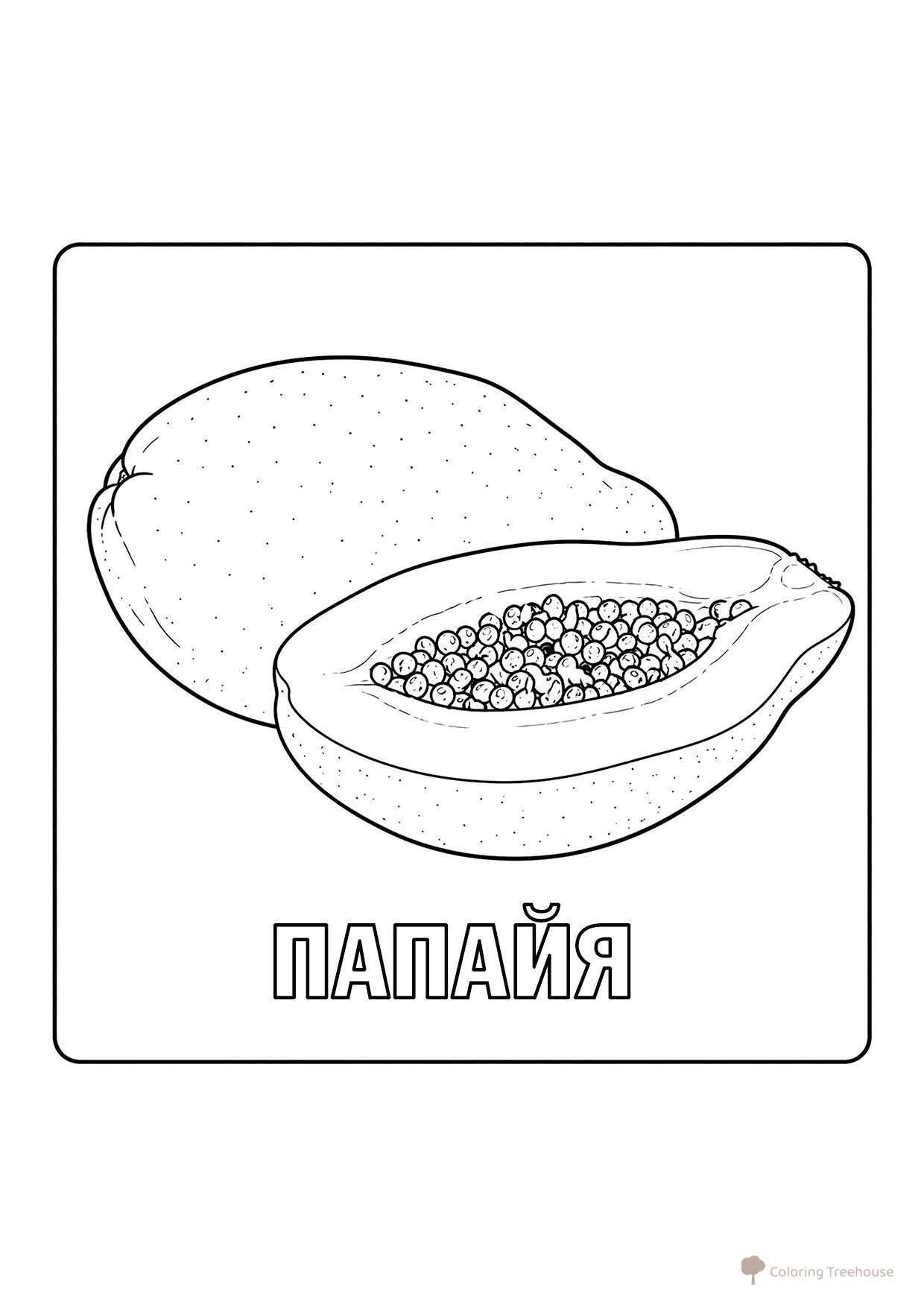 Página para colorear: Papaya dibujo para colorear gratis de Berry and Fruit Coloring Pages