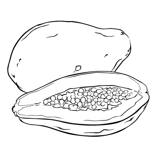 Página para colorear: Papaya dibujo para colorear gratis de Berry and Fruit Coloring Pages